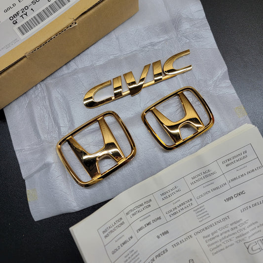 1999-2000 Civic 3dr/4dr gold emblems